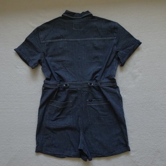 LEE Denim Romper Size XL Blue Short Union Alls Vintage Modern - Picture 5 of 14